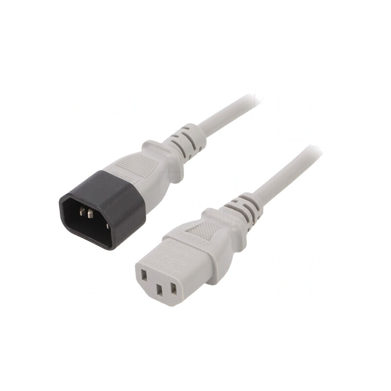 Cablu Alimentare IEC C13-C14 0.5m Gri 10A | Electronic-mag.ro | Componente Electronice