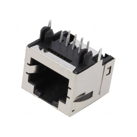 Soclu RJ45 Modular Jack Ecranat Profil Redus | Electronic-mag.ro | Componente Electronice