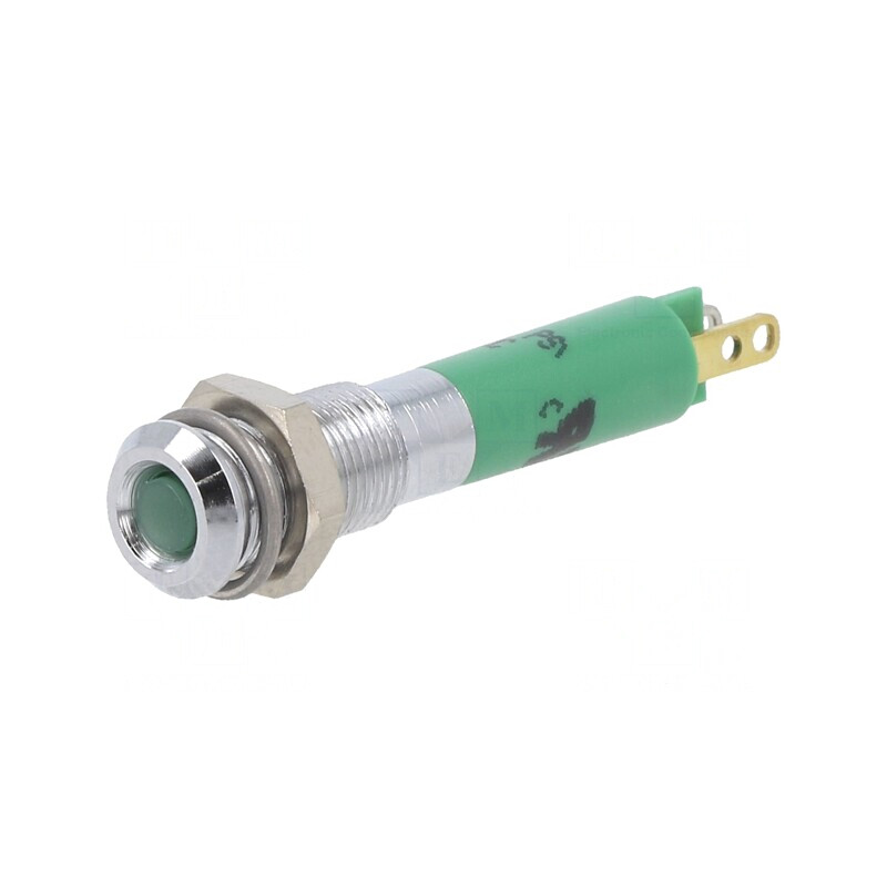 Lampă LED verde 24VDC Ø6mm metal | Electronic-mag.ro | Componente Electronice