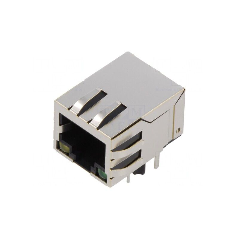 Soclu RJ45 8P8C THT cu LED Ecranat | Electronic-mag.ro | Componente Electronice