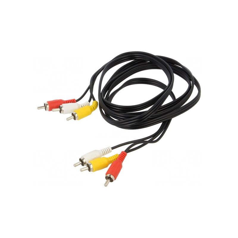Cablu RCA 3m Nichelat Negru x3 | Electronic-mag.ro | Componente Electronice Cablu RCA 3m Nichelat Negru x3 | Electronic-mag.ro | Componente Electronice