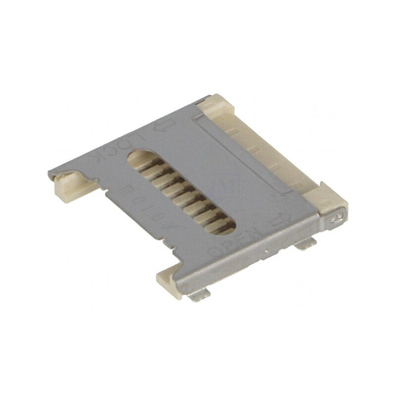 Conector pentru carduri microSD ecranat cu mâner articulat | Electronic-mag.ro | Componente Electronice