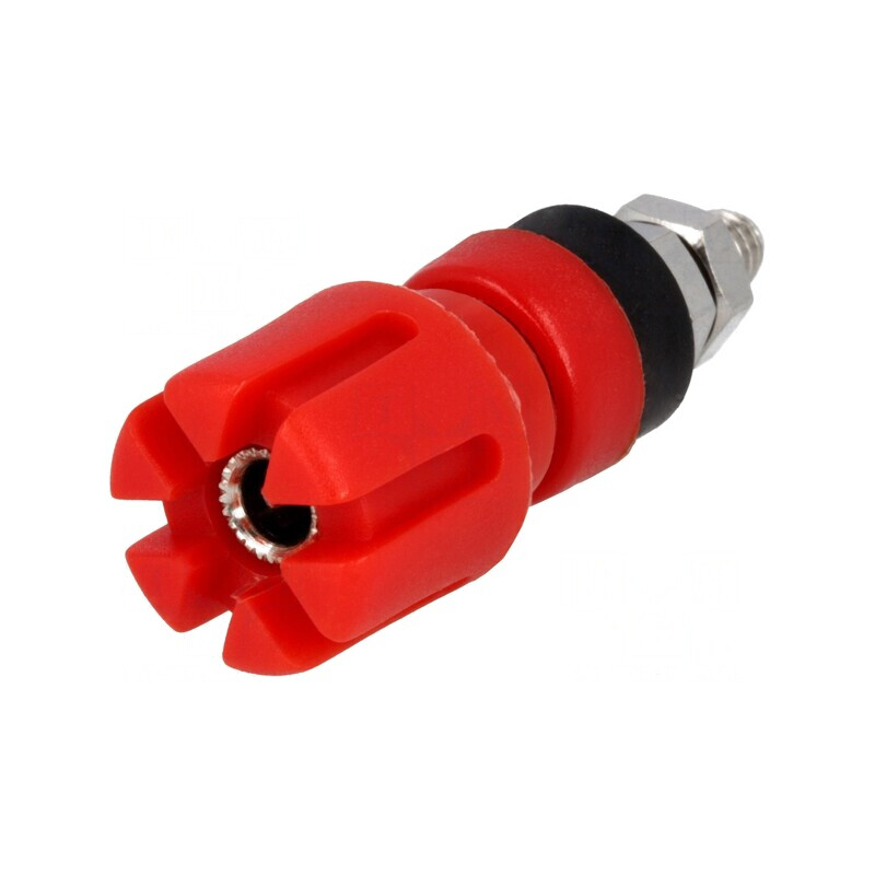 Soclu banană 4mm roșie 30A 60VDC 48mm | Electronic-mag.ro | Componente Electronice