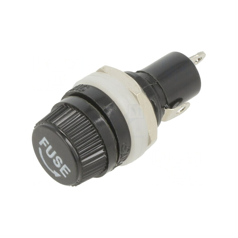 Soclu Siguranțe Cilindrice 5mm 10A Pe Panou | Electronic-mag.ro | Componente Electronice