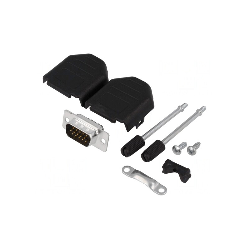 Mufă D-Sub HD 15-PIN pentru Lipire pe Cablu - Set Complet | Electronic-mag.ro | Componente Electronice