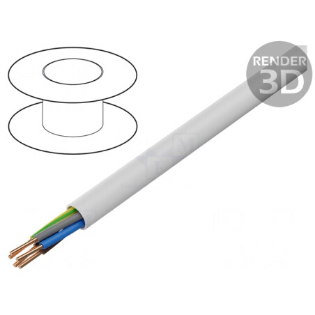 Cablu electric YDY 5x1.5mm alb 100m | Electronic-mag.ro | Componente Electronice