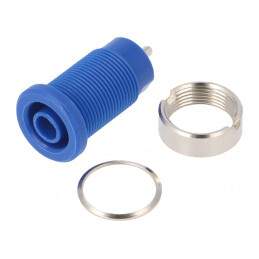 Soclu Banană 4mm Albastru pe Panou | Electronic-mag.ro | Componente Electronice