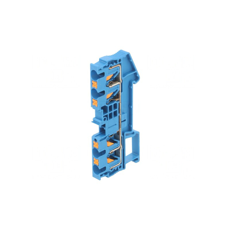 Conector Șine 0,2-6mm2 1 Pistă 4 Borne Albastru PT | Electronic-mag.ro | Componente Electronice