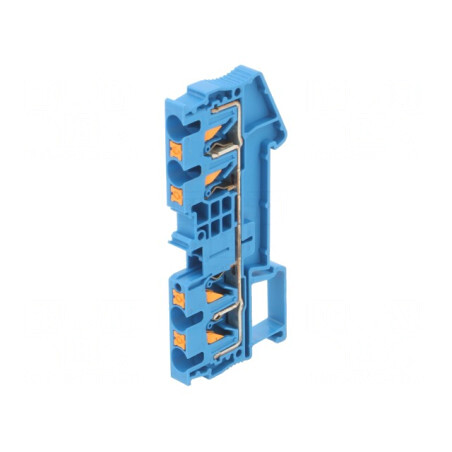 Conector Șine 0,2-6mm2 1 Pistă 4 Borne Albastru PT | Electronic-mag.ro | Componente Electronice