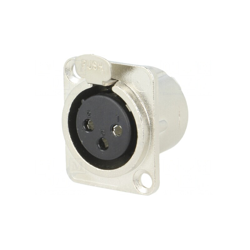 Soclu XLR Mamă 3 Pinuri Metalic Argintiu | Electronic-mag.ro | Componente Electronice