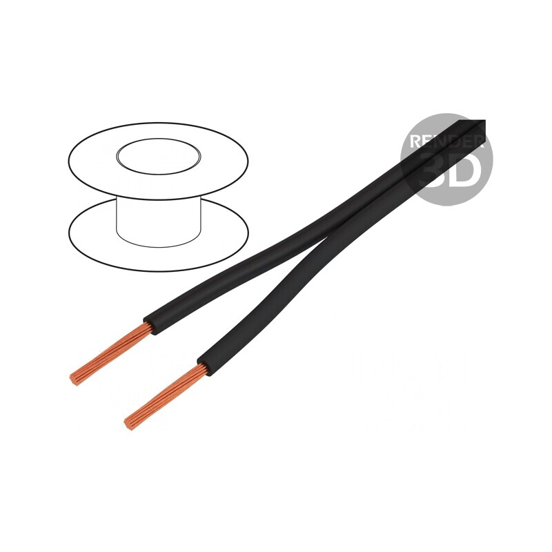 Cablu Flexibil 2x0,75mm2 Cu PVC Negru 1kV | Electronic-mag.ro | Componente Electronice