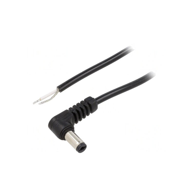 Cablu Alimentare DC 5,5/2,1mm Negru 0,5m | Electronic-mag.ro | Componente Electronice