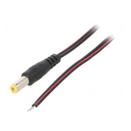 Cablu Alimentare DC 5,5/2,5mm Negru 0,8m | Electronic-mag.ro | Componente Electronice