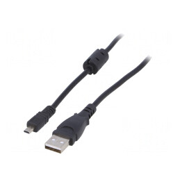 Cablu USB 2.0 UC-E6 1,5m Negru | Electronic-mag.ro | Componente Electronice