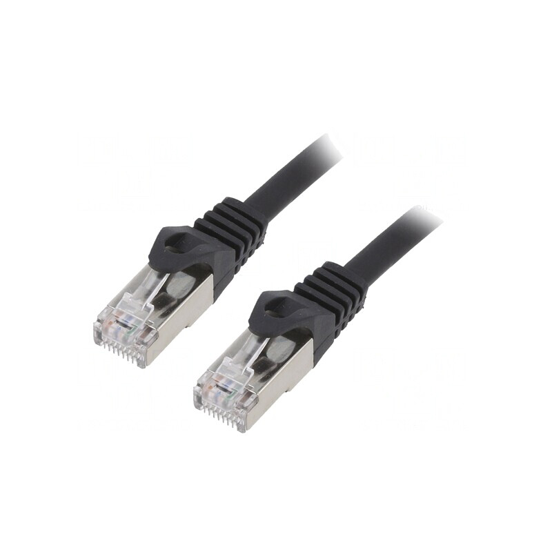 Patch Cord S/FTP Cat 6a Negru 1.5m LSZH | Electronic-mag.ro | Componente Electronice