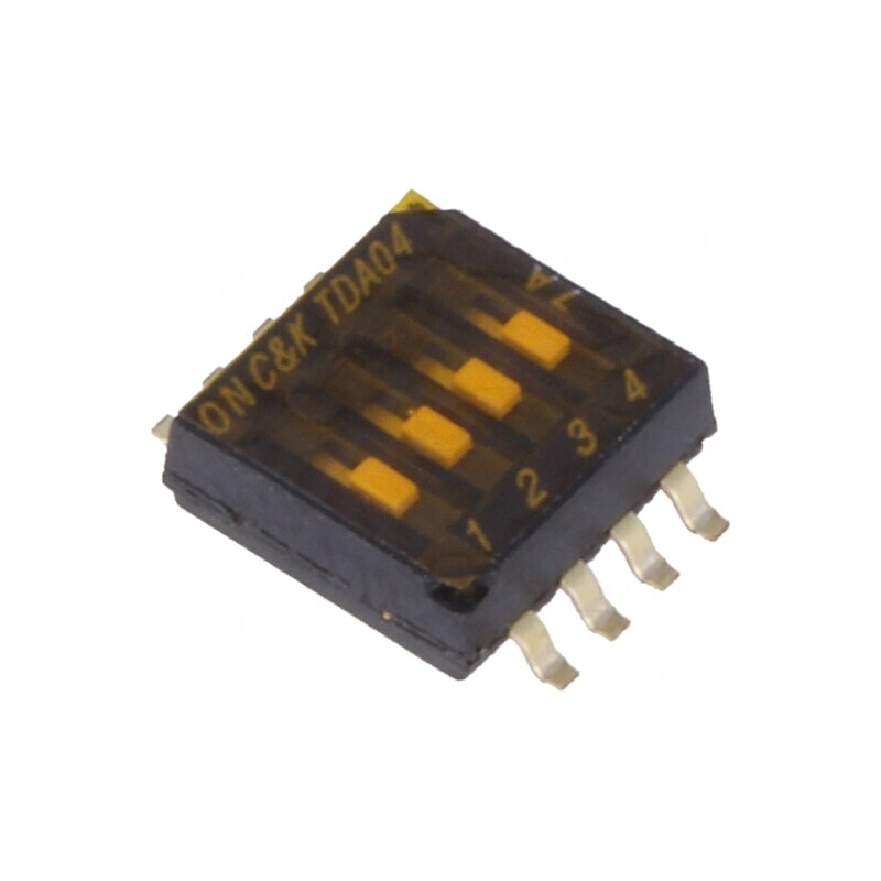 'Comutator DIP-SWITCH 4 Secțiuni OFF-ON 0,025A 24VDC' | Electronic-mag.ro | Componente Electronice