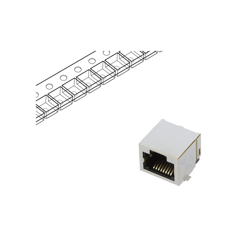 Soclu RJ45 Aurit 8P8C pentru PCB SMT | Electronic-mag.ro | Componente Electronice