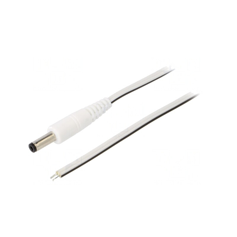 Cablu Alimentare 0,5m Alb 2x0,5mm2 DC 4,8/1,7 | Electronic-mag.ro | Componente Electronice