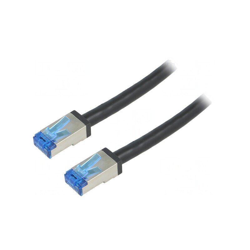 Cablu Patch S/FTP Cat6a Cupru PE Negru 0.5m | Electronic-mag.ro | Componente Electronice