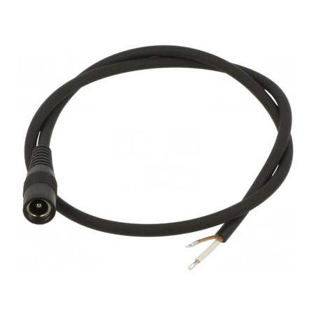Cablu de Alimentare DC 5,5/2,1 mm Negru 0,5m | Electronic-mag.ro | Componente Electronice