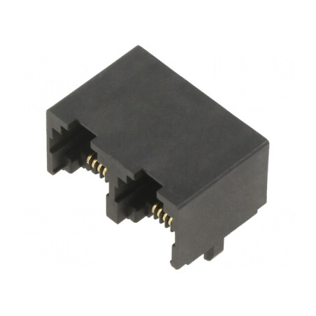 RJ11 Modular Jack Right Angle 2 Ports | Electronic-mag.ro | Componente Electronice