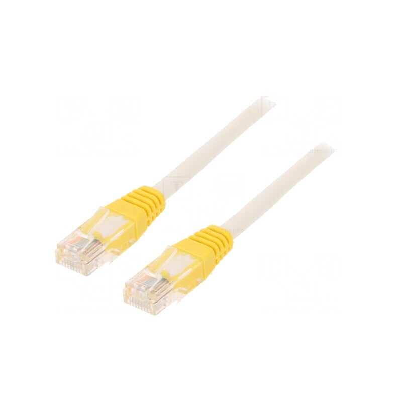 Patch Cord UTP Cat5e Alb-Galben 10m | Electronic-mag.ro | Componente Electronice