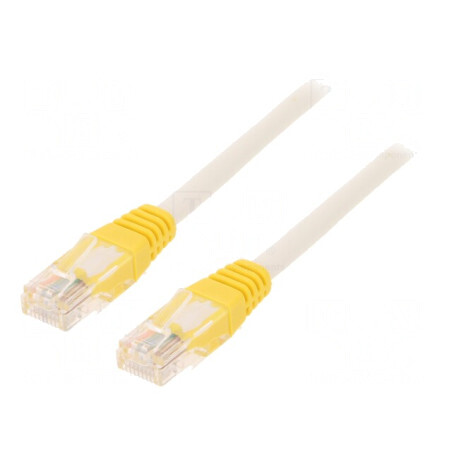Patch Cord UTP Cat5e Alb-Galben 10m | Electronic-mag.ro | Componente Electronice