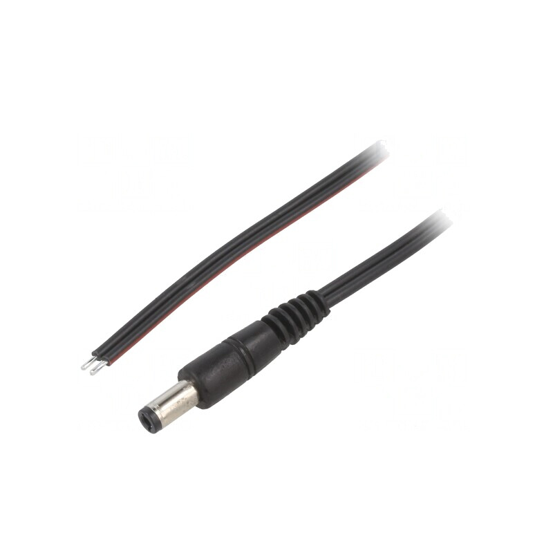 Cablu Alimentare DC 5,5/2,5 Negru 0,5m 2x0,75mm2 | Electronic-mag.ro | Componente Electronice