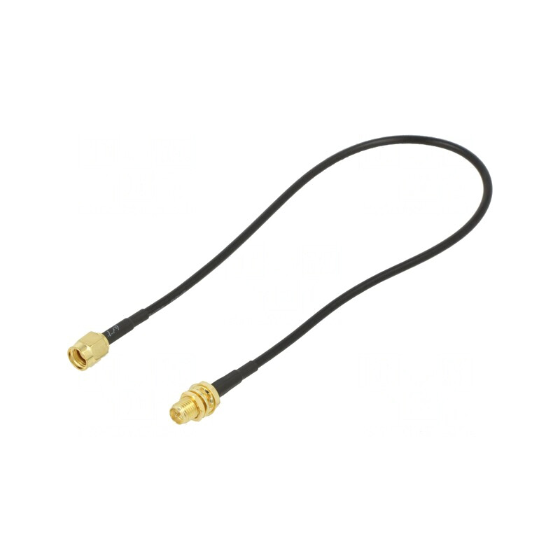 Cablu RP-SMA Tată-Mamă 0,3m Negru 50Ω | Electronic-mag.ro | Componente Electronice