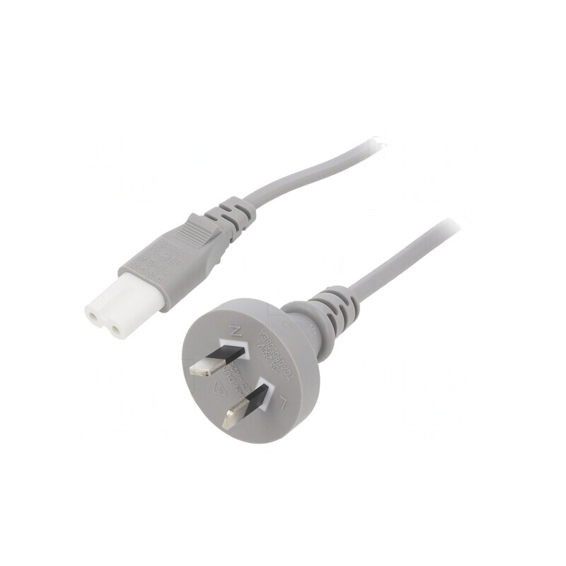 Cablu Alimentare 2x0,75mm2 IEC C7 1m Gri | Electronic-mag.ro | Componente Electronice