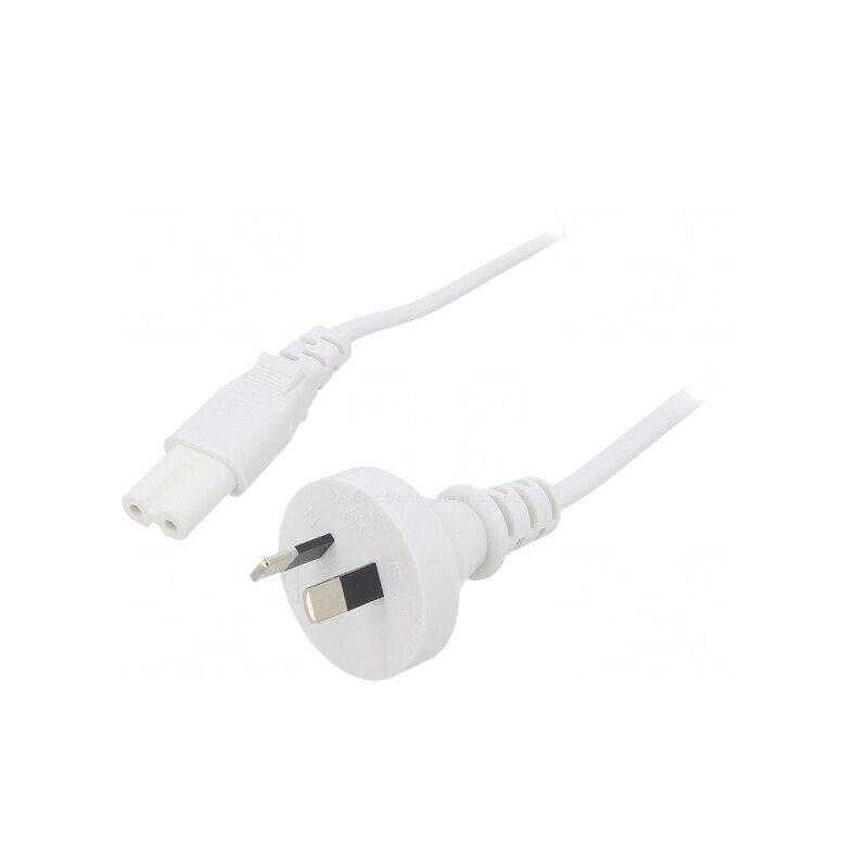 Cablu Alimentare 1m Alb 2x0,75mm2 IEC C7 | Electronic-mag.ro | Componente Electronice
