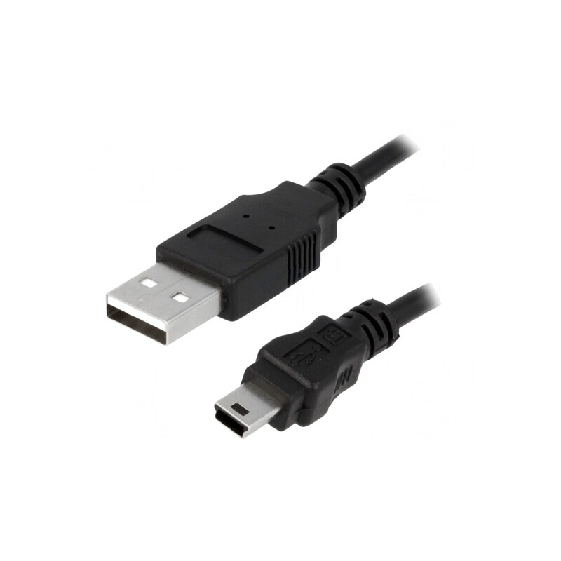 Cablu USB 2.0 A-B Mini 3m Negru | Electronic-mag.ro | Componente Electronice