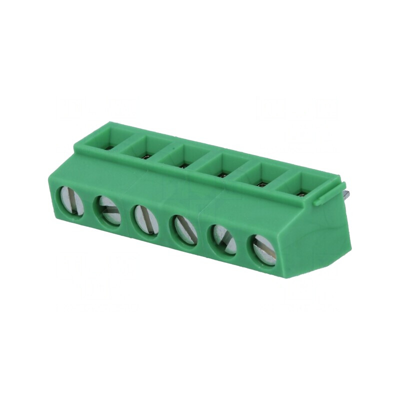 Regletă Conexiuni PCB 90° 5.08mm 6 Piste 10A | Electronic-mag.ro | Componente Electronice