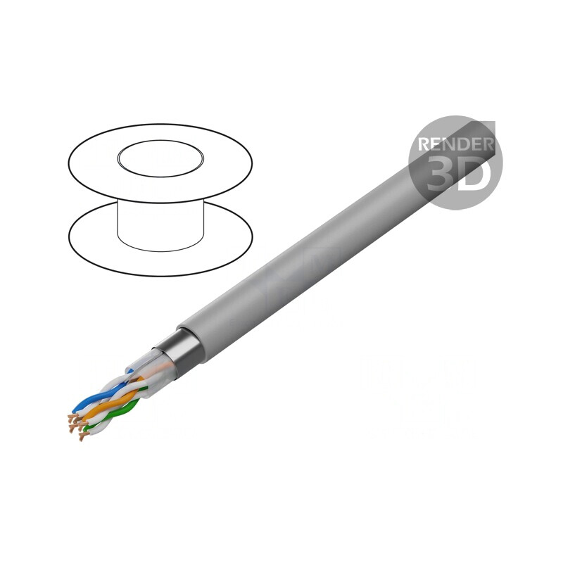 Cablu F/UTP 200 4x2x26AWG PVC Gri 5.4mm | Electronic-mag.ro | Componente Electronice