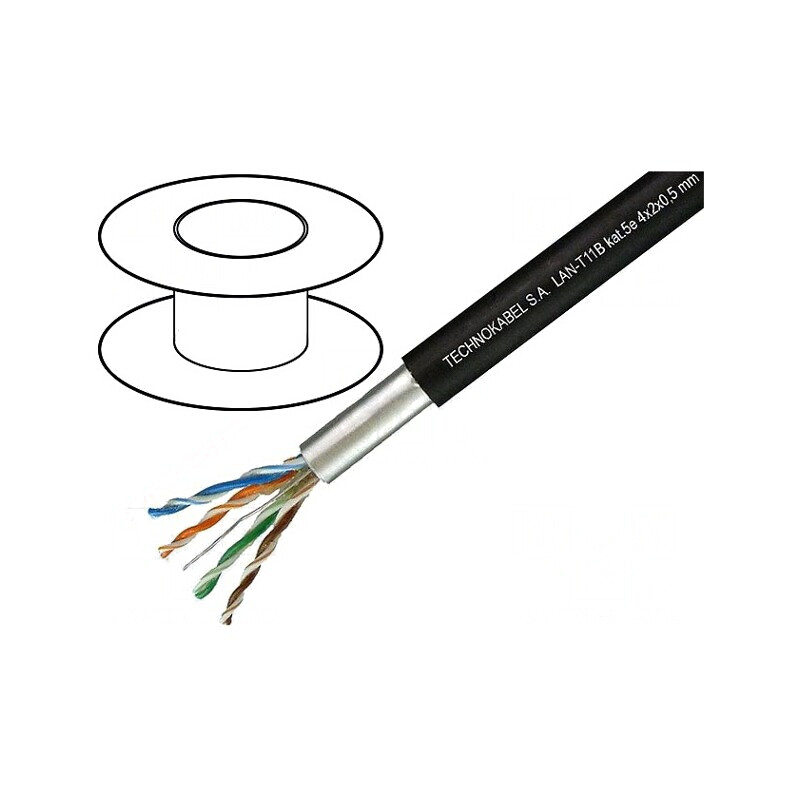 Cablu Ethernet F/UTP Cat5e 100m Negru | Electronic-mag.ro | Componente Electronice