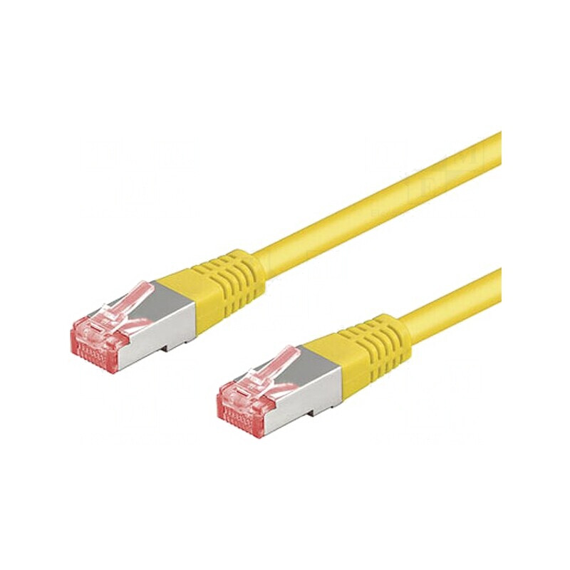 Patch cord S/FTP Cat 6a LSZH Galben 0,5m | Electronic-mag.ro | Componente Electronice