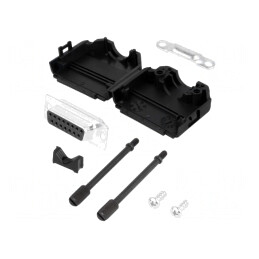 Mufă Mamă 15-PIN D-Sub Kit Complet pentru Lipire pe Cablu | Electronic-mag.ro | Componente Electronice