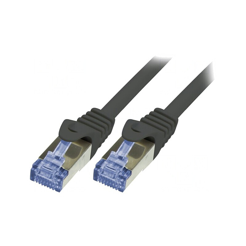 Cablu Patch Negru 1m S/FTP Cat6a LSZH | Electronic-mag.ro | Componente Electronice