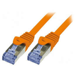 Patch Cord S/FTP Cat6a LSZH Portocaliu 1m | Electronic-mag.ro | Componente Electronice