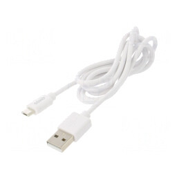 Cablu USB 2.0 A-Micro B 1m Alb 480Mbps | Electronic-mag.ro | Componente Electronice