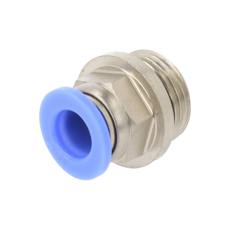 Racord Push-in Simplu Alamă Nichelată 15bar BLUELINE | Electronic-mag.ro | Componente Electronice