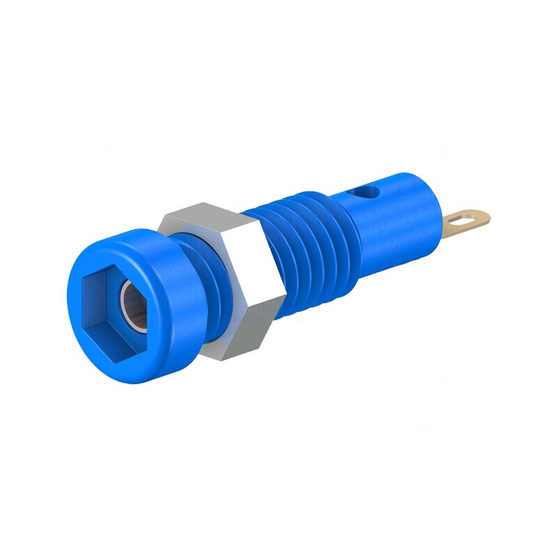 Soclu banană 2mm 10A 23,3mm Albastru Panou 60VDC | Electronic-mag.ro | Componente Electronice