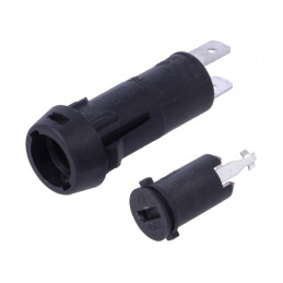 Clemă siguranţe cilindrice 10A neagră 250VAC | Electronic-mag.ro | Componente Electronice