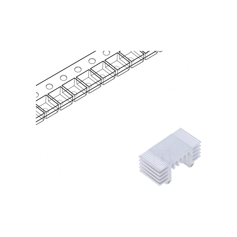 Radiator Extrudat Metalic 12,7mm x 25,9mm | Electronic-mag.ro | Componente Electronice