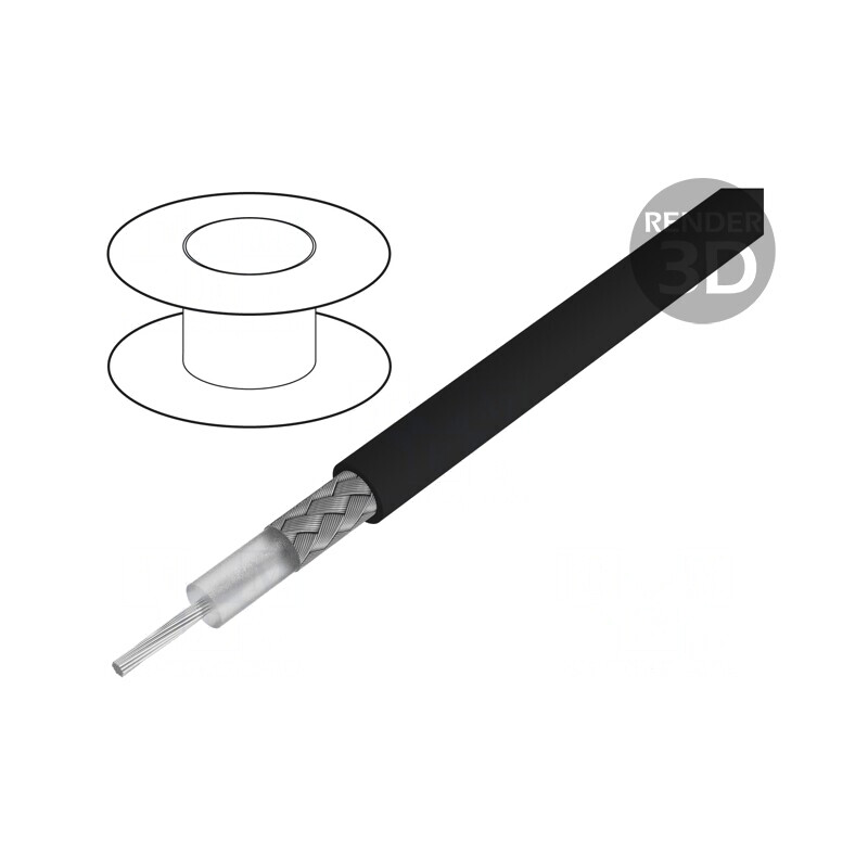 Cablu coaxial RG-H58CU PE negru 5,4mm | Electronic-mag.ro | Componente Electronice
