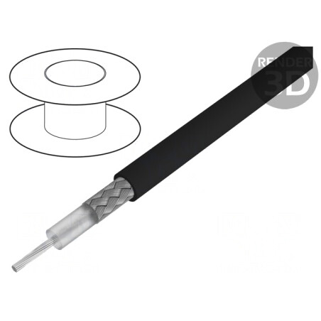 Cablu coaxial RG-H58CU PE negru 5,4mm | Electronic-mag.ro | Componente Electronice