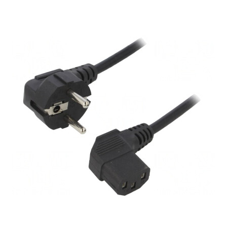 Cablu Schuko Negru 1,5m 10A 250V 3x0,5mm2 | Electronic-mag.ro | Componente Electronice