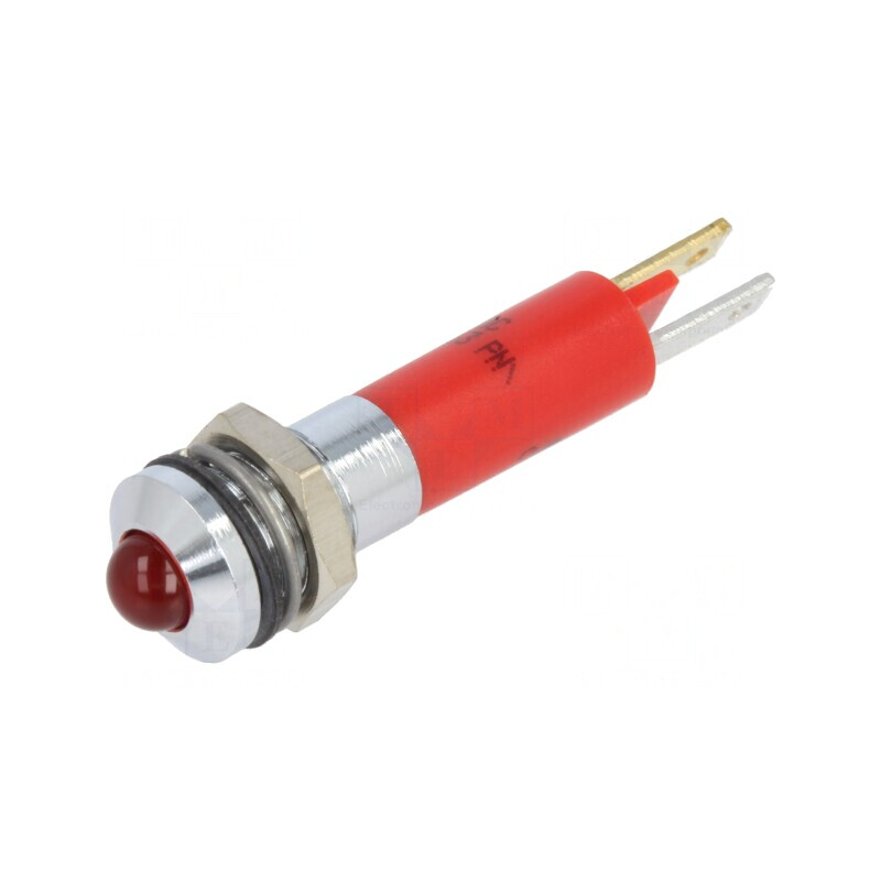 Lampă LED Roșie 12VDC Metal Ø8mm | Electronic-mag.ro | Componente Electronice