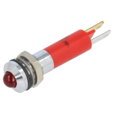Lampă LED Roșie 12VDC Metal Ø8mm | Electronic-mag.ro | Componente Electronice