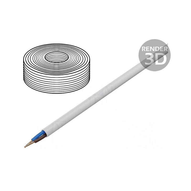 Cablu electric YDY 2x4mm2 PVC alb 100m | Electronic-mag.ro | Componente Electronice
